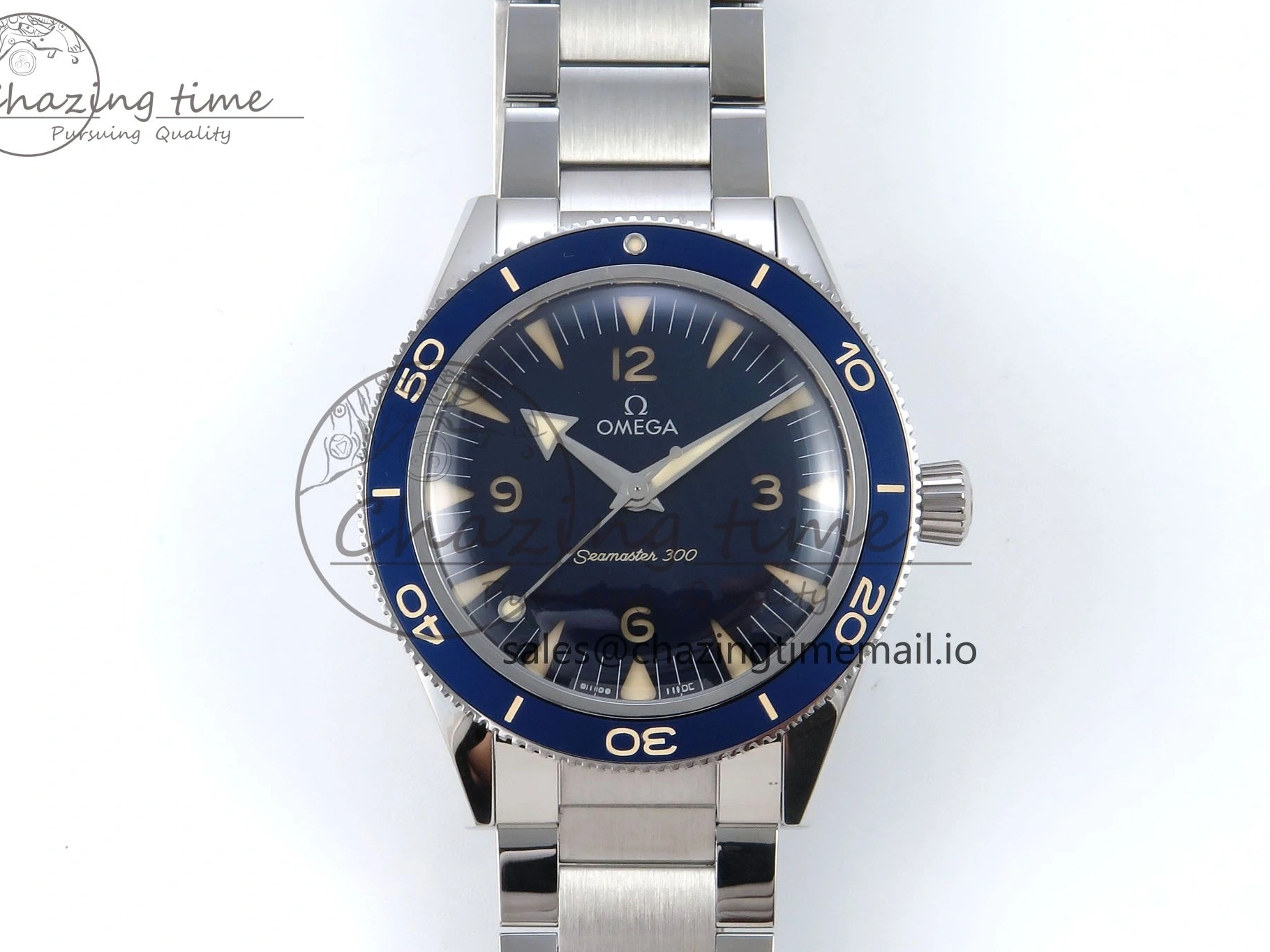 0523 Elegant Seamaster 300 Heritage SS VSF 1:1 Best Edition Blue Dial on SS Bracelet A 7701